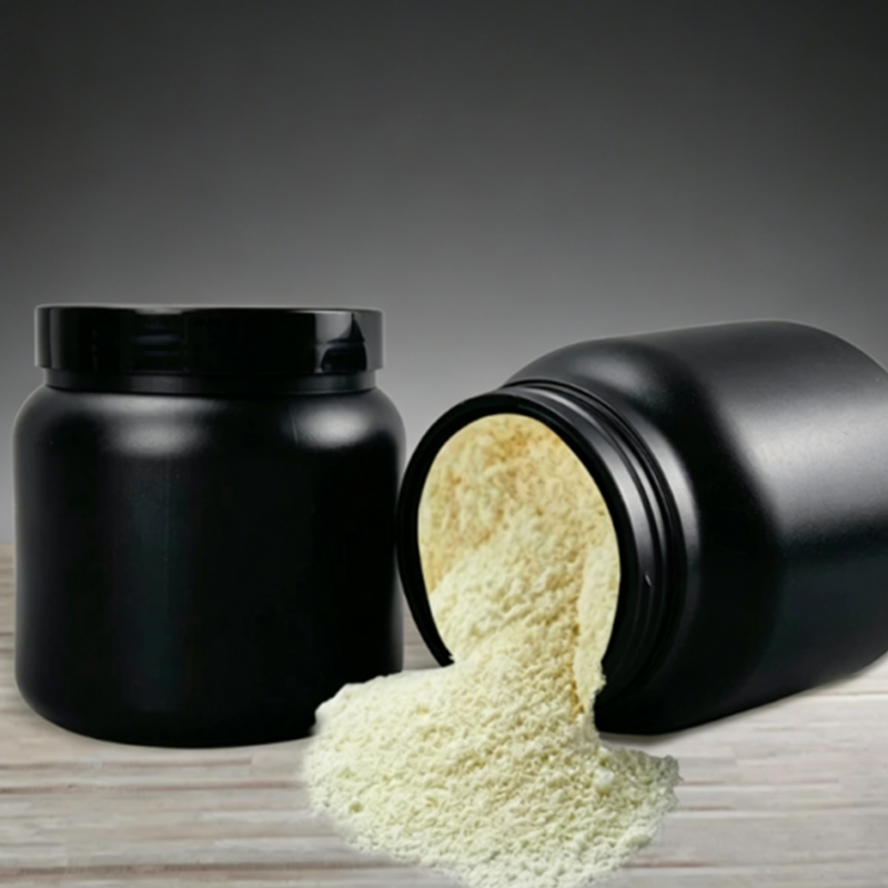 1000 ml HDPE Black Color Wide Mouth Supplement Protein Powder Jar